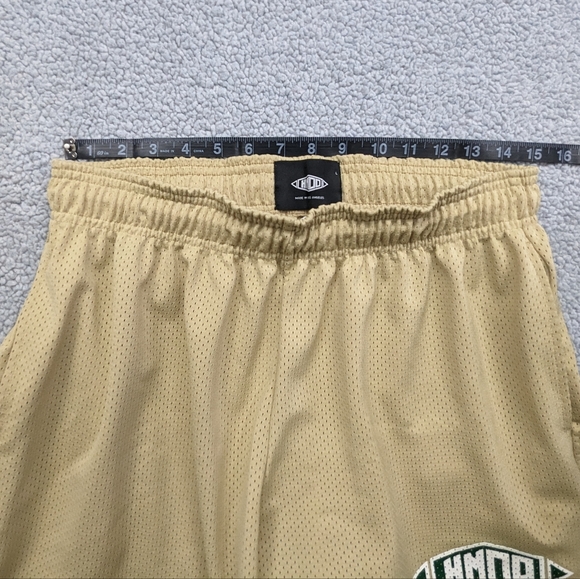 HMDD Shorts Mens Large Happy Memories Don't Die Los Angeles Cali Tan Beige USA - Picture 10 of 14